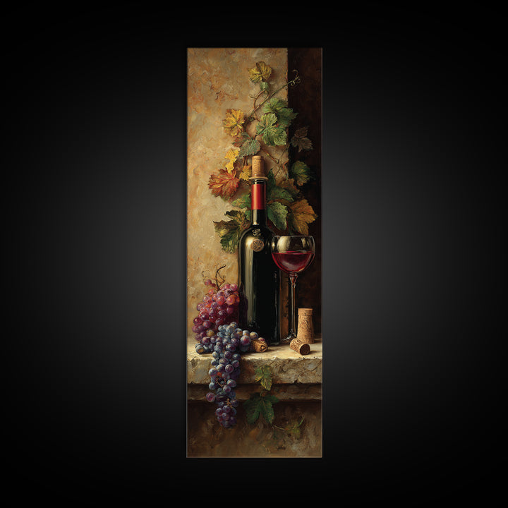 Wine Tasting Flight Rendered as Elegant Still Canvas Print, Winery Art, Bar Art, Winery Decor, Fine Art, Vineyard, WIN-1x3-22