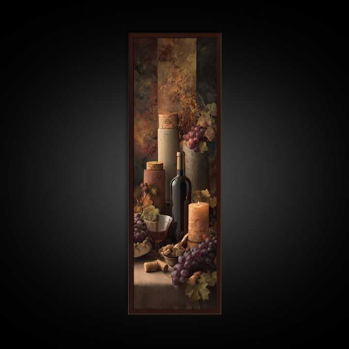 Corks Arranged as Geometric Pattern Framed Canvas Print, Winery Art, Travel Poster, Winery Decor, Abstract Art, Vineyard, WIN-1x3-30