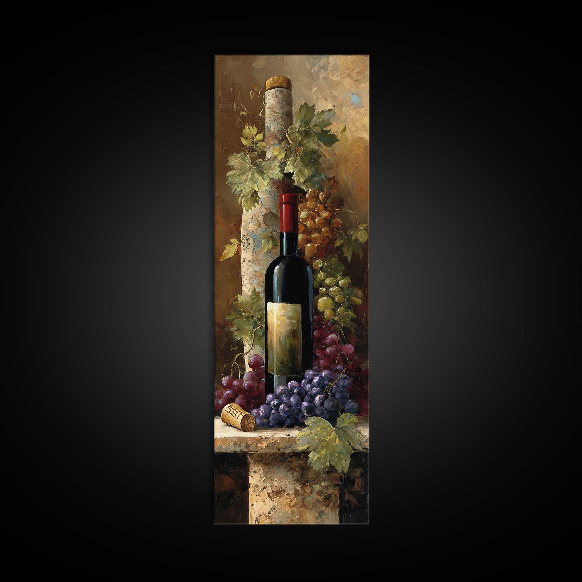 French Vineyard Hills Canvas Print, Winery Art, Printable Wall Art, Winery Decor, Fine Art, Vineyard, Retro Wall Art, WIN-1x3-44