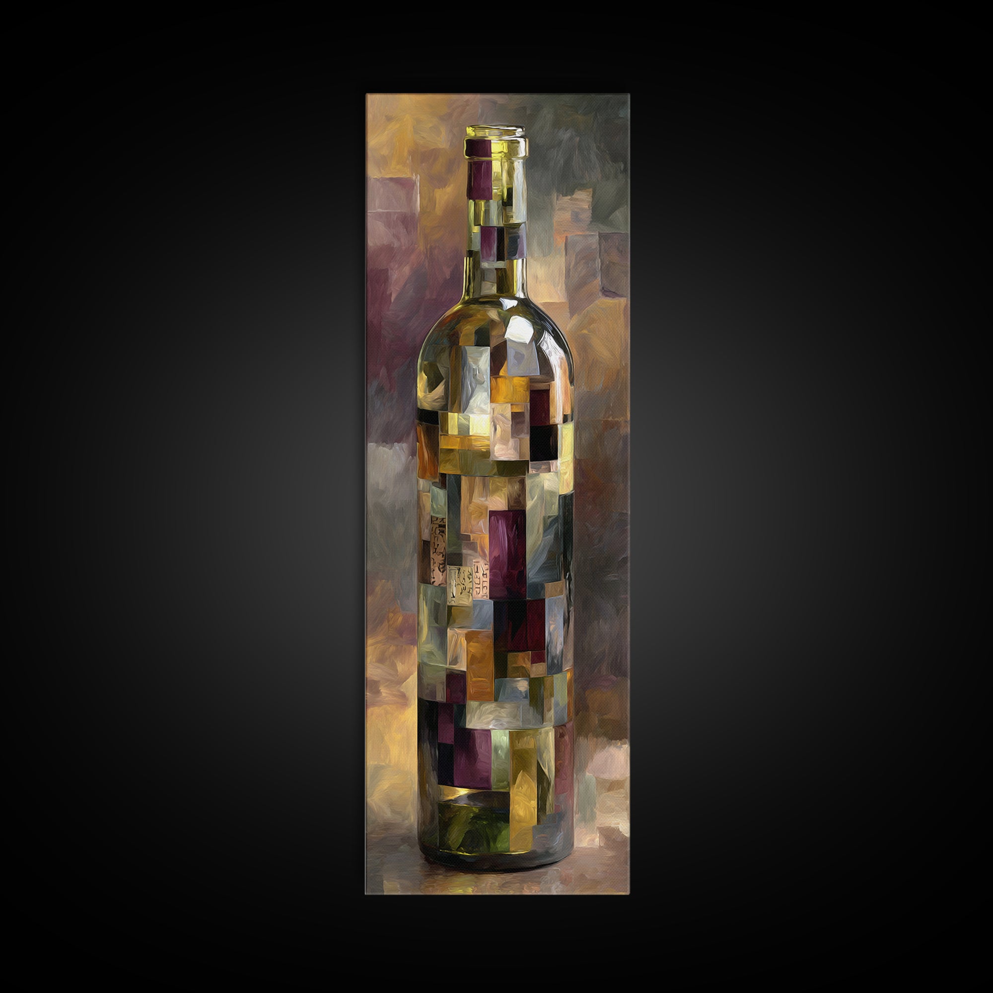 Corks Arranged as Geometric Pattern Framed Canvas Print, Winery Art, Travel Poster, Winery Decor, Abstract Art, Vineyard, WIN-1x3-54