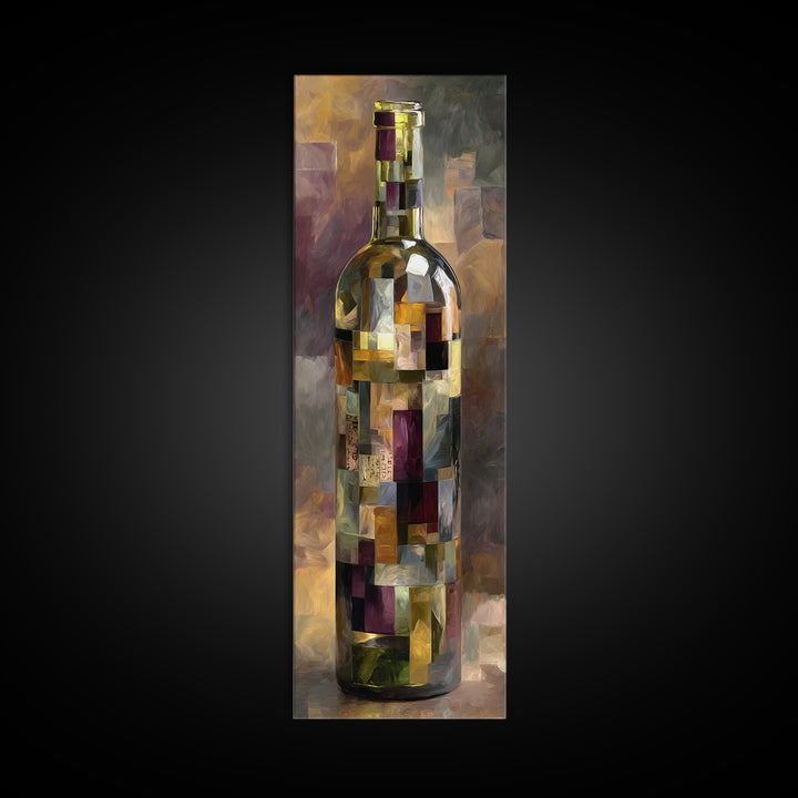 Corks Arranged as Geometric Pattern Framed Canvas Print, Winery Art, Travel Poster, Winery Decor, Abstract Art, Vineyard, WIN-1x3-54
