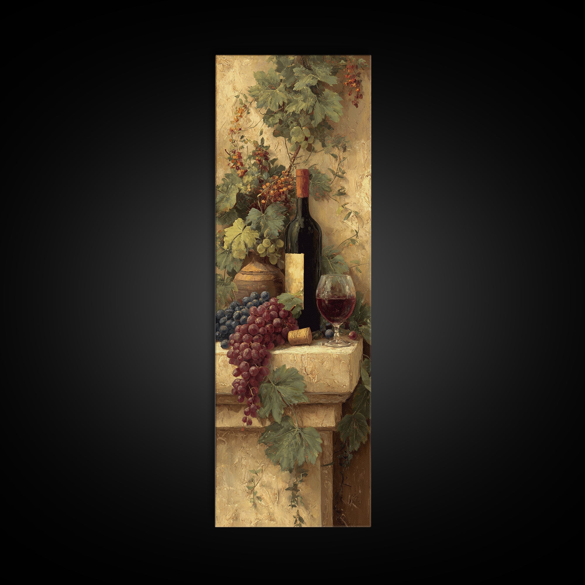 Italian Villa Vineyard Landscape Canvas Print, Winery Art, Living Room Decor, Winery Decor, Fine Art, Vineyard, Travel Poster, WIN-1x3-56