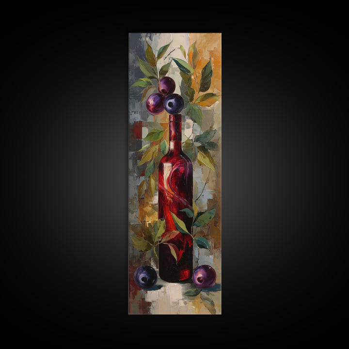 Red Wine Swirl Abstract Canvas Print, Winery Art, Cocktail Wall Art, Winery Decor, Abstract Art, Vineyard, Contemporary Art, WIN-1x3-67