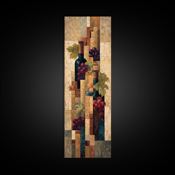 Corks Arranged as Geometric Pattern Canvas Print, Winery Art, Statement Artwork, Winery Decor, Abstract Art, Vineyard, WIN-1x3-78