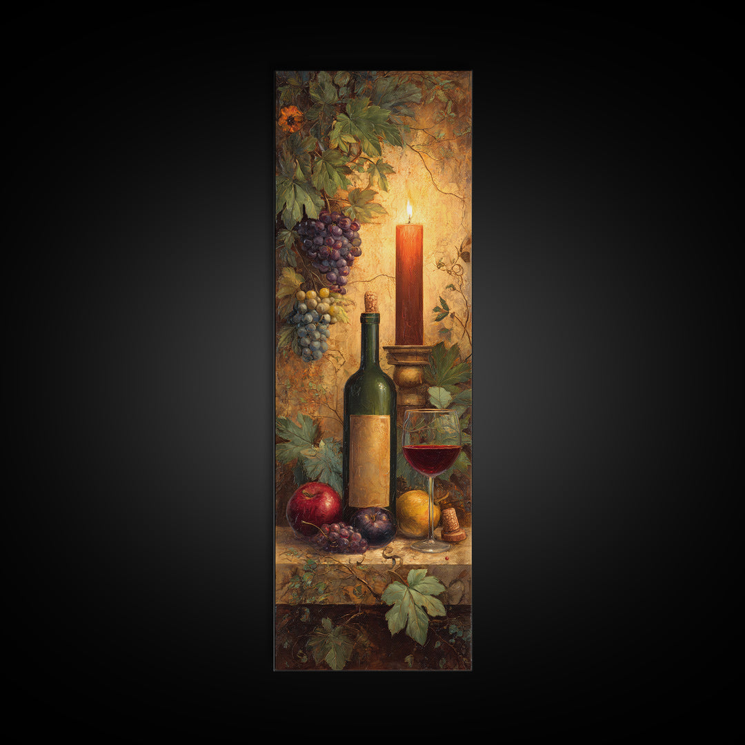 Italian Villa Vineyard Landscape Framed Canvas Print, Winery Art, Contemporary Art, Winery Decor, Fine Art, Vineyard, WIN-1x3-8