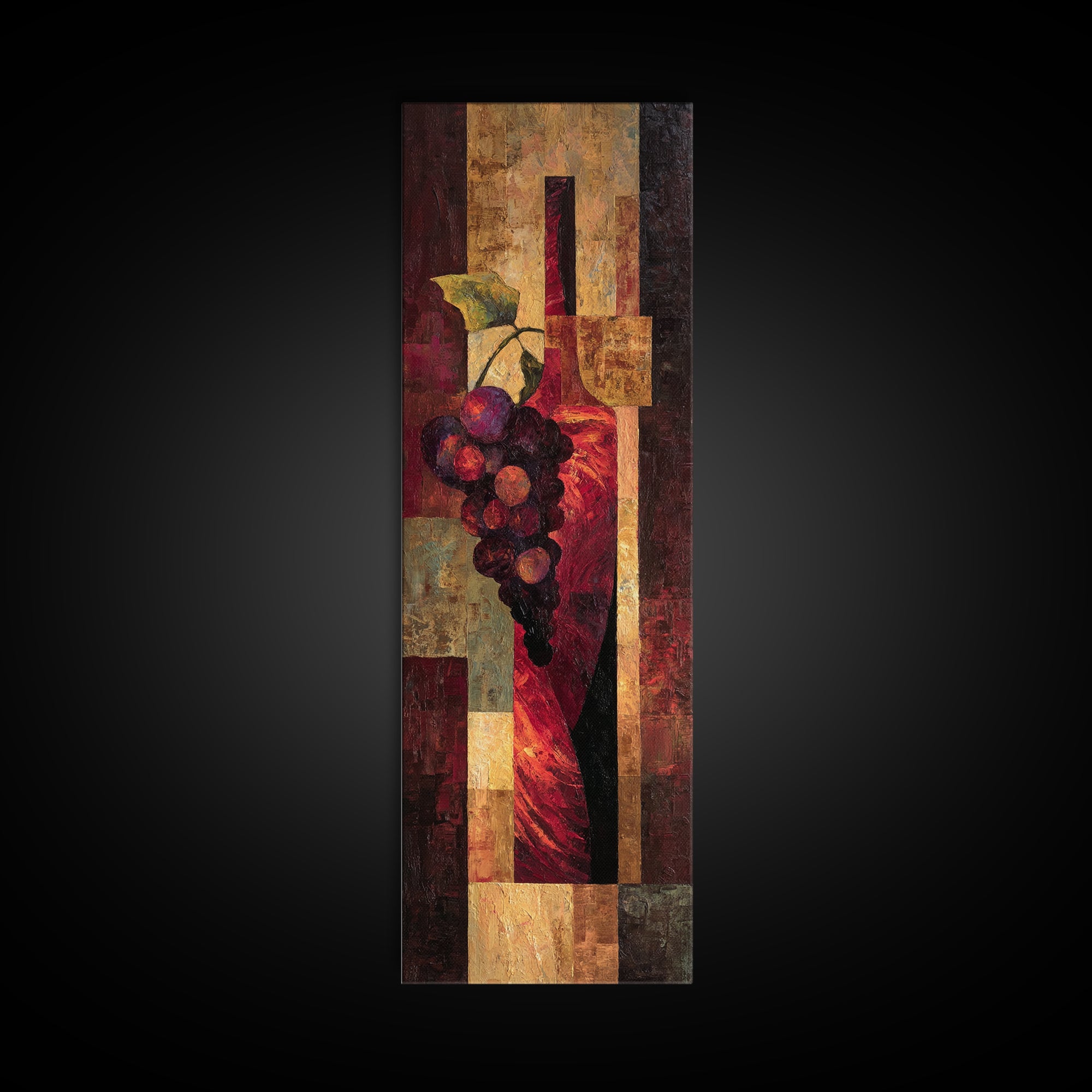 Red Wine Swirl Abstract Framed Canvas Print, Winery Art, Boho Decor, Winery Decor, Fine Art, Vineyard, Art Print, WIN-1x3-91