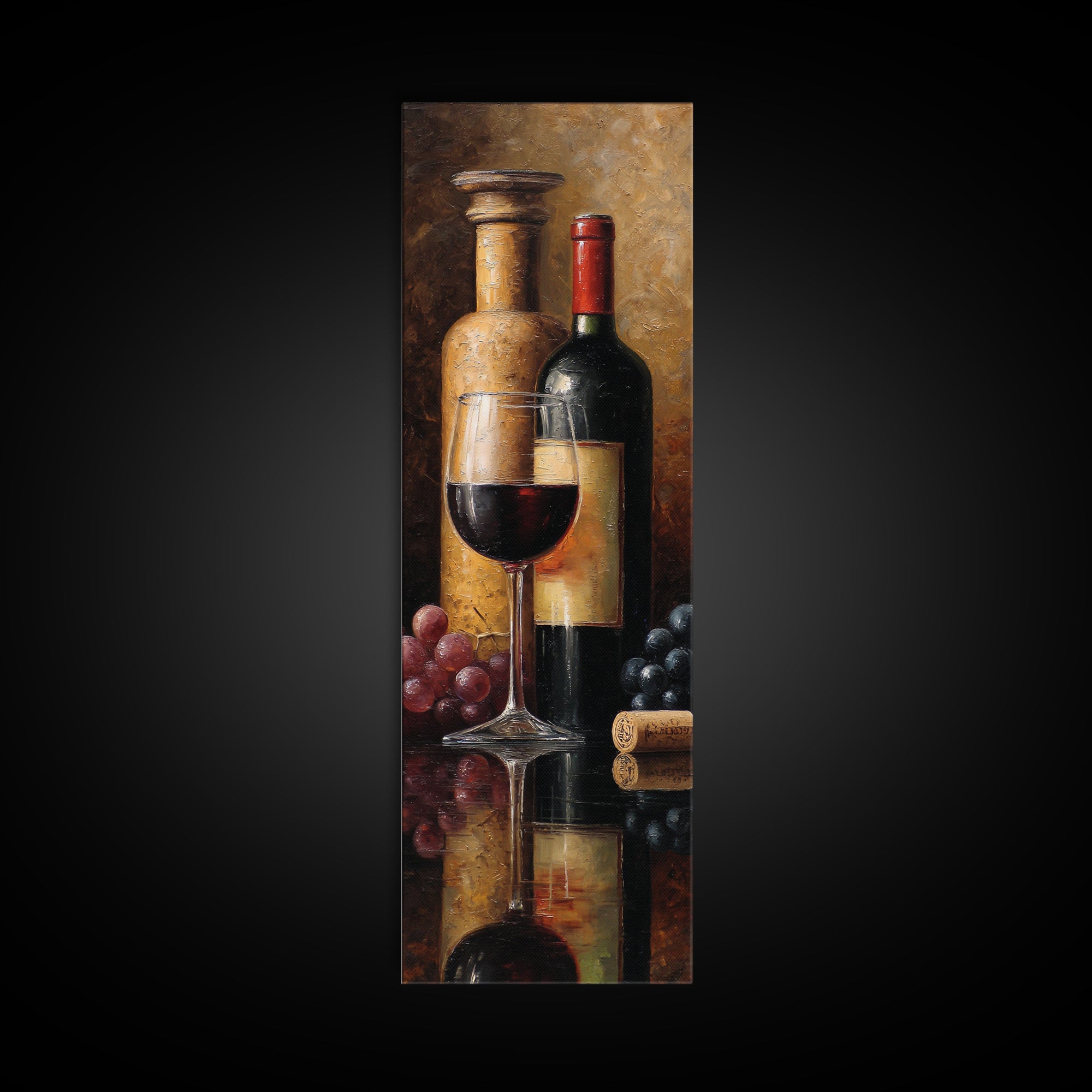 Wine Tasting Flight Rendered as Elegant Still Canvas Print, Winery Art, Room Decor, Winery Decor, Fine Art, Vineyard, WIN-1x3-94