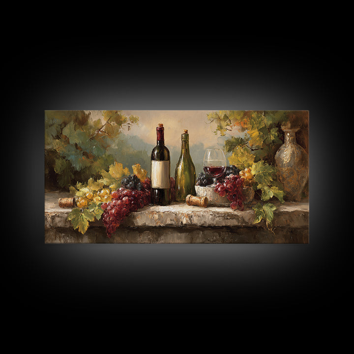 Italian Villa Vineyard Landscape Framed Canvas Print, Winery Art, Fine Art Print, Winery Decor, Fine Art, Vineyard, Wall Decor, WIN-2x1-16