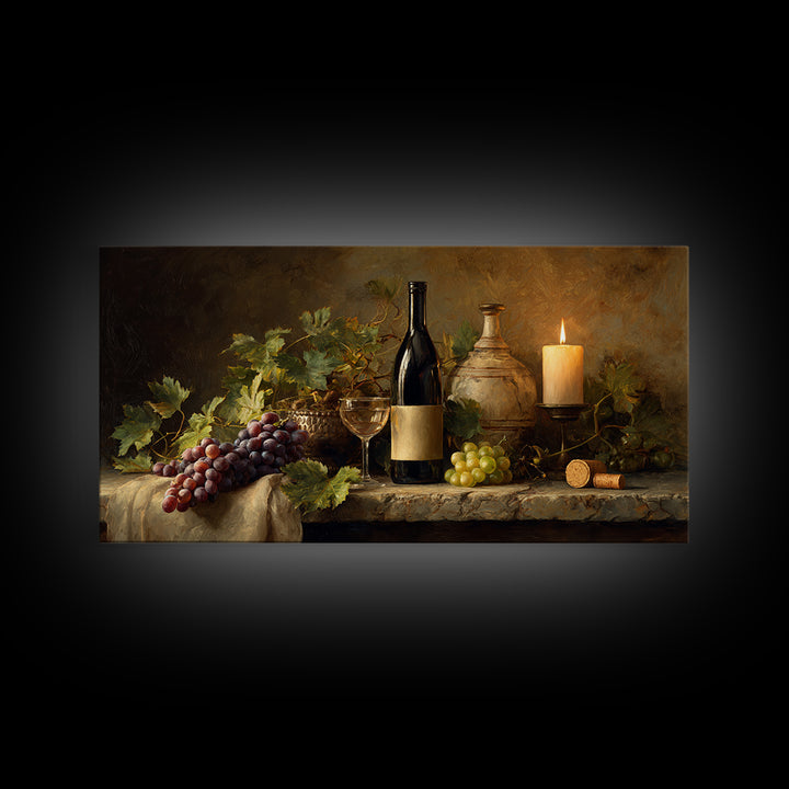 Wine Tasting Flight Rendered as Elegant Still Framed Canvas Print, Winery Art, Minimalist Decor, Winery Decor, Vineyard, WIN-2x1-30