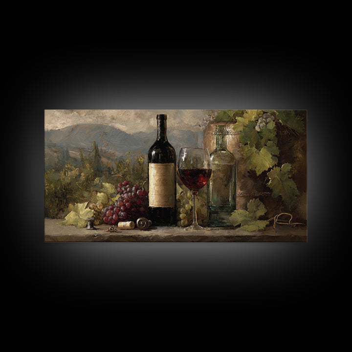 Old Cellar Key and Wine Label Shapes Canvas Print, Winery Art, Wall Art, Winery Decor, Abstract Art, Vineyard, Kitchen Wall Art, WIN-2x1-32