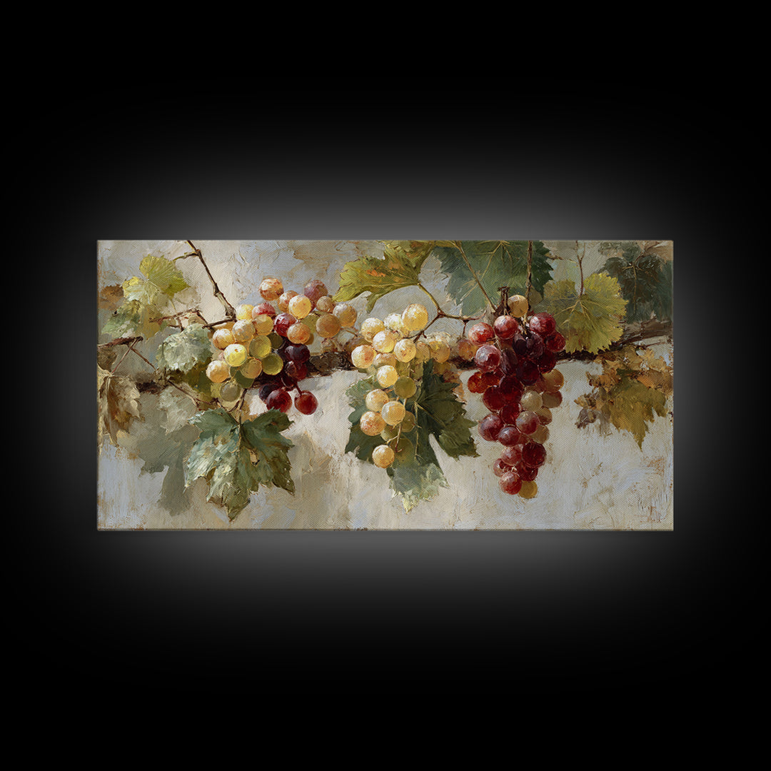 Single Grape Cluster Botanical Study Canvas Print, Winery Art, Print, Winery Decor, Fine Art, Vineyard, Wall Art Print, WIN-2x1-41