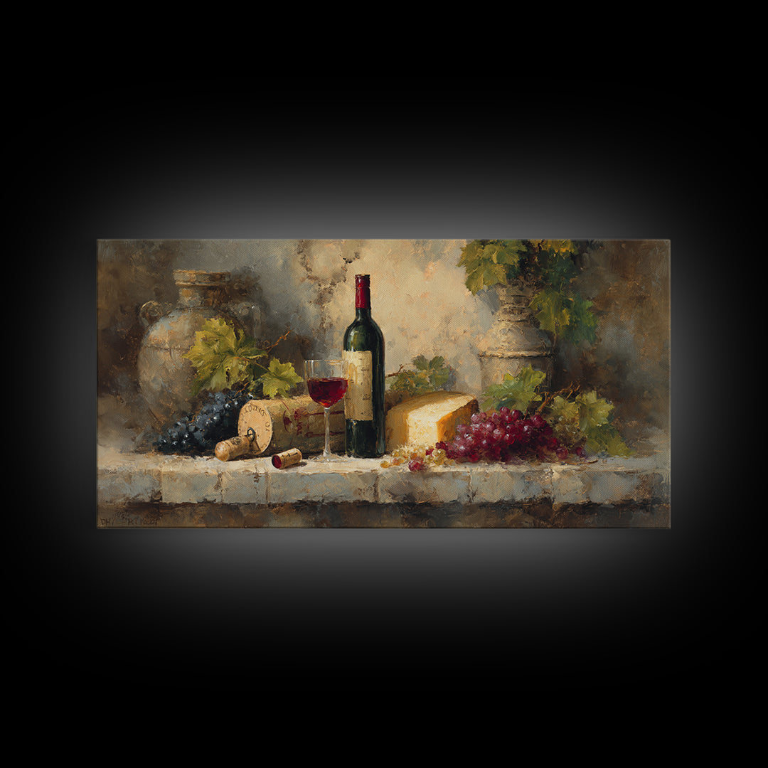 Corkscrew and Corks on Rustic Wood Canvas Print, Winery Art, Painting, Winery Decor, Fine Art, Vineyard, Living Room Decor, WIN-2x1-48