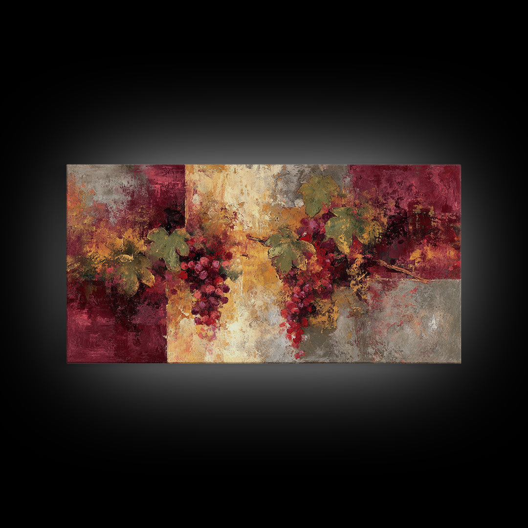 Red Wine Swirl Abstract Framed Canvas Print, Winery Art, Kitchen Art, Winery Decor, Abstract Art, Vineyard, Living Room Art, WIN-2x1-51