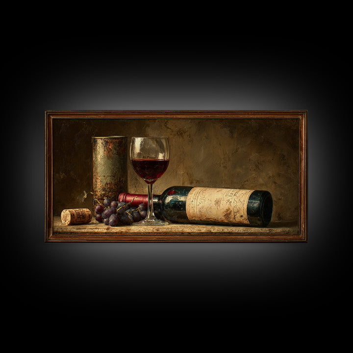 Wine Tasting Flight Rendered as Elegant Still Framed Canvas Print, Winery Art, Minimalist Decor, Winery Decor, Vineyard, WIN-2x1-6