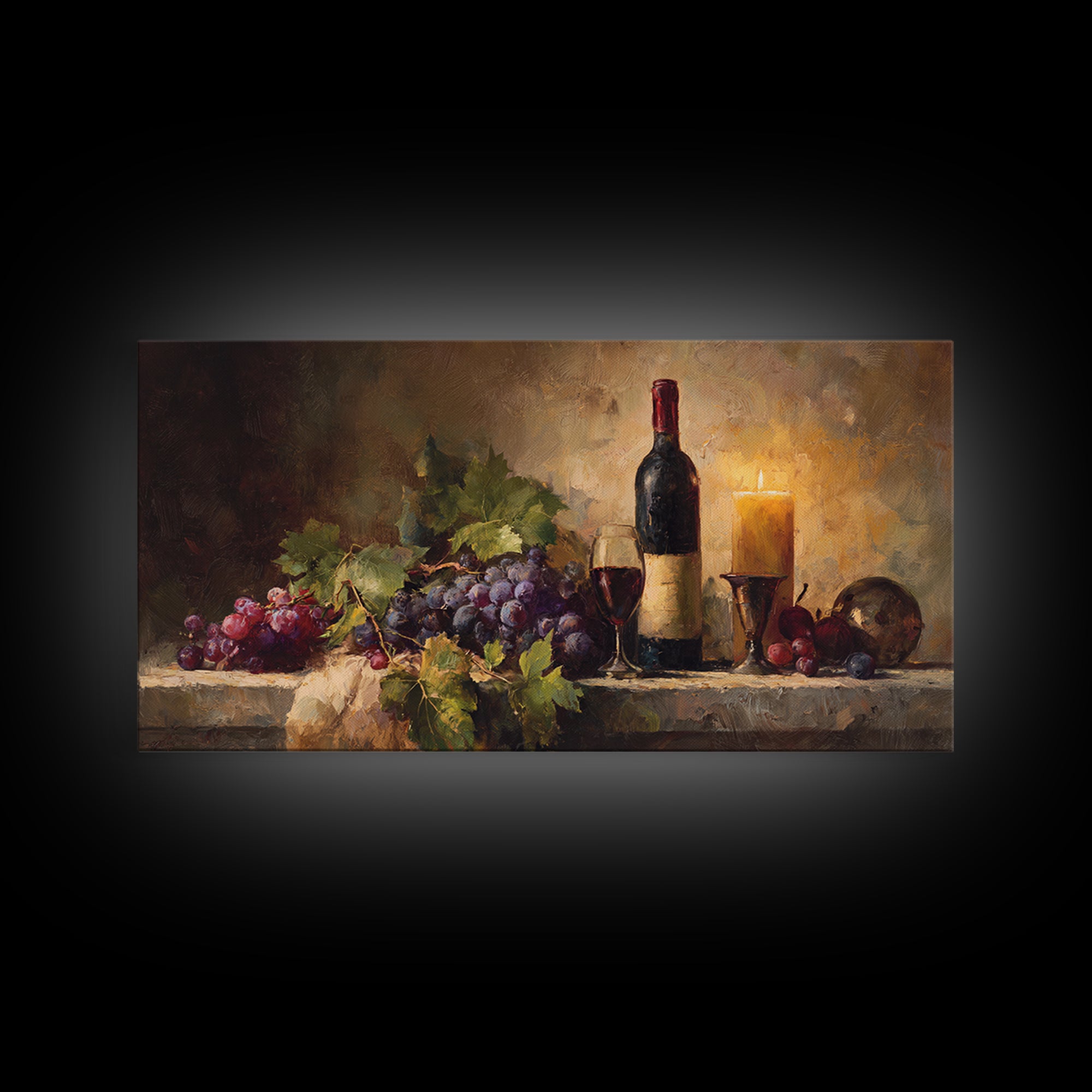 Tuscan Vineyard at Golden Hour Canvas Print, Winery Art, Landscape Art, Winery Decor, Abstract Art, Vineyard, Room Decor, WIN-2x1-71