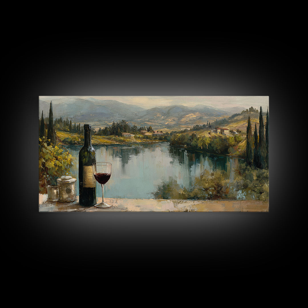 French Vineyard Hills Canvas Print, Winery Art, Living Room Decor, Winery Decor, Vineyard, Travel Poster, Cocktail Wall Art, WIN-2x1-76