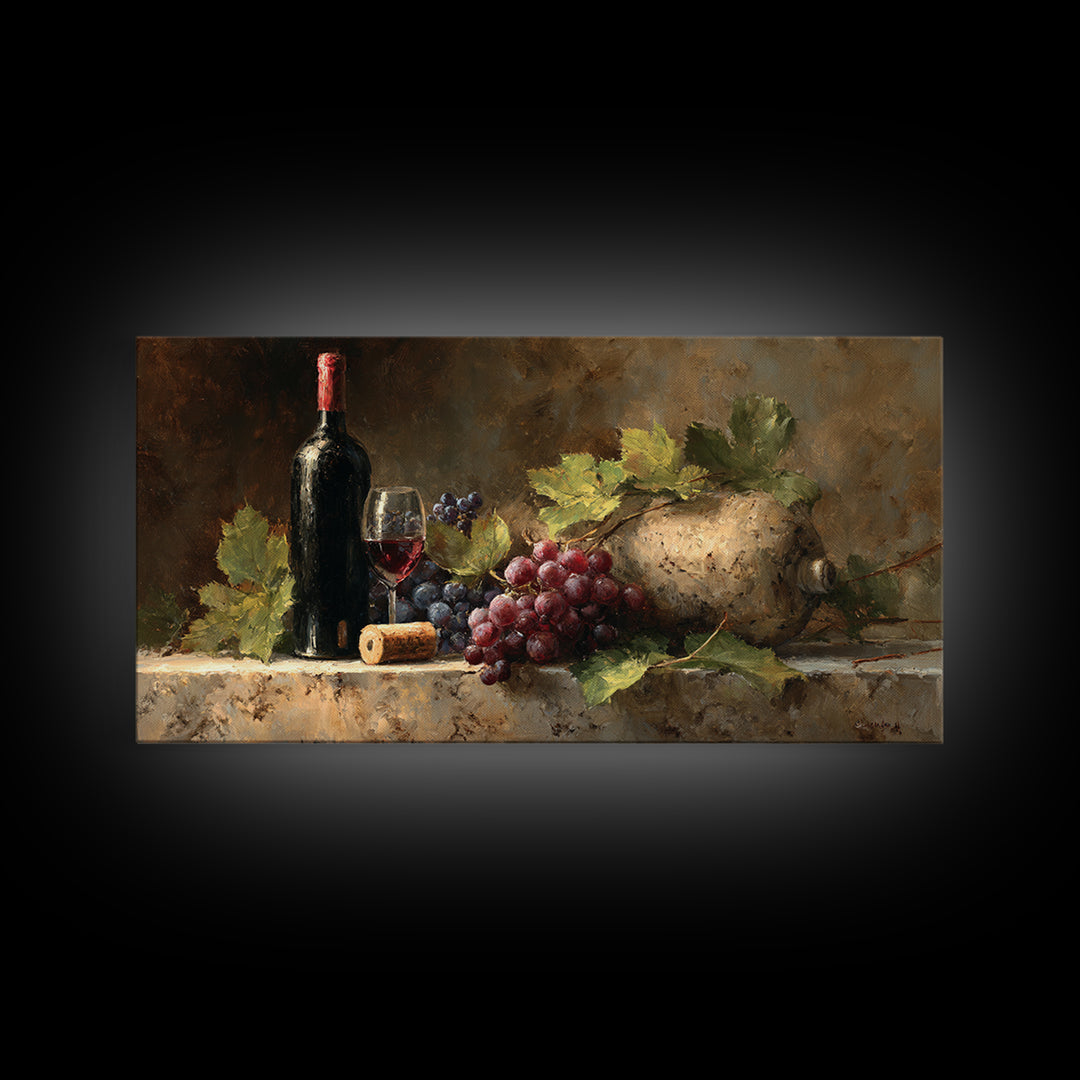 Wine Tasting Flight Rendered as Elegant Still Canvas Print, Winery Art, Painting, Winery Decor, Vineyard, Living Room Decor, WIN-2x1-78