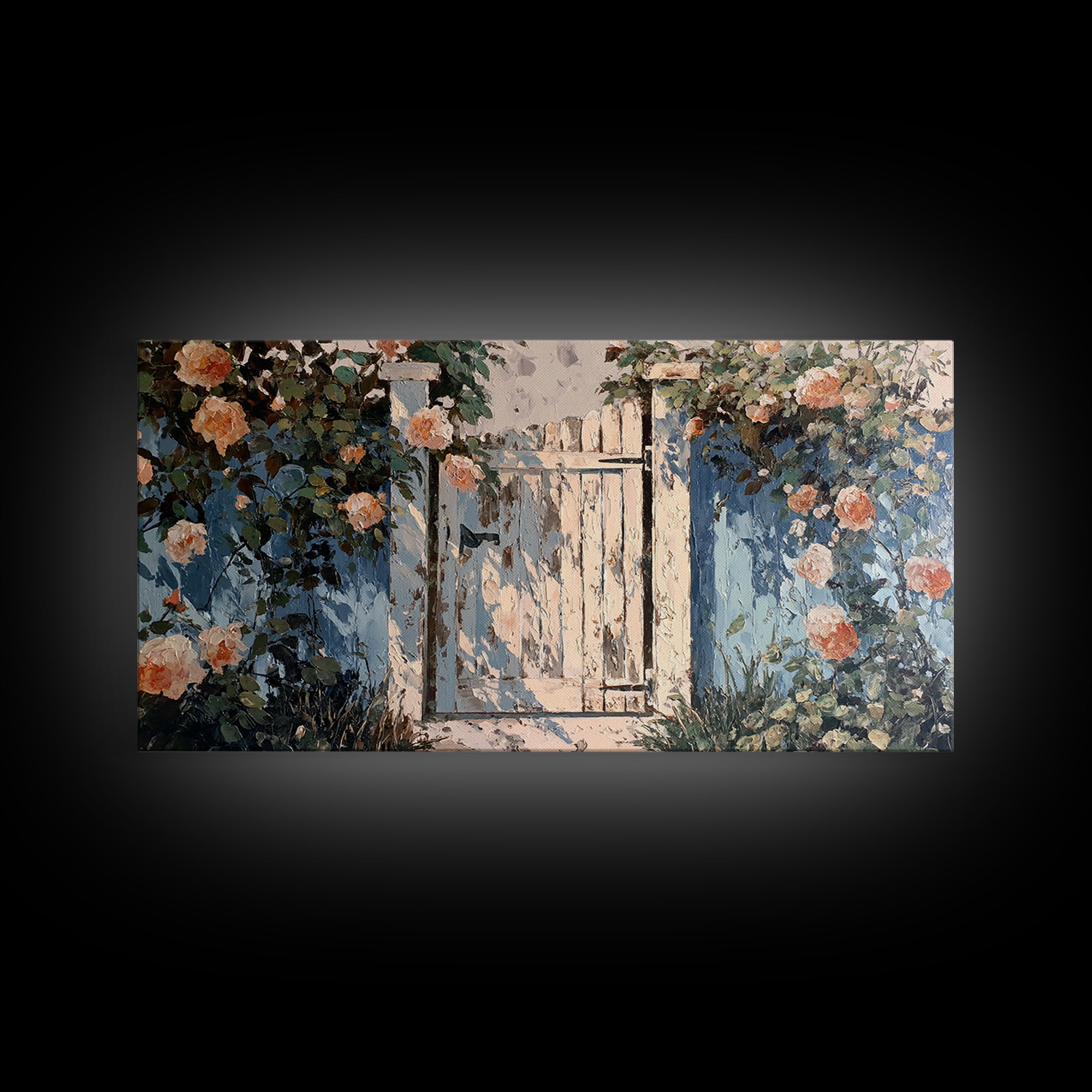 Vineyard Gate with Climbing Roses Framed Canvas Print, Winery Art, Wall Decor, Winery Decor, Fine Art, Vineyard, Kitchen Art, WIN-2x1-83