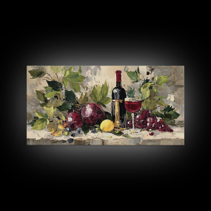 Burgundy Abstract with Gold Accents Framed Canvas Print, Winery Art, Artwork, Winery Decor, Abstract Art, Vineyard, Bar Decor, WIN-2x1-91