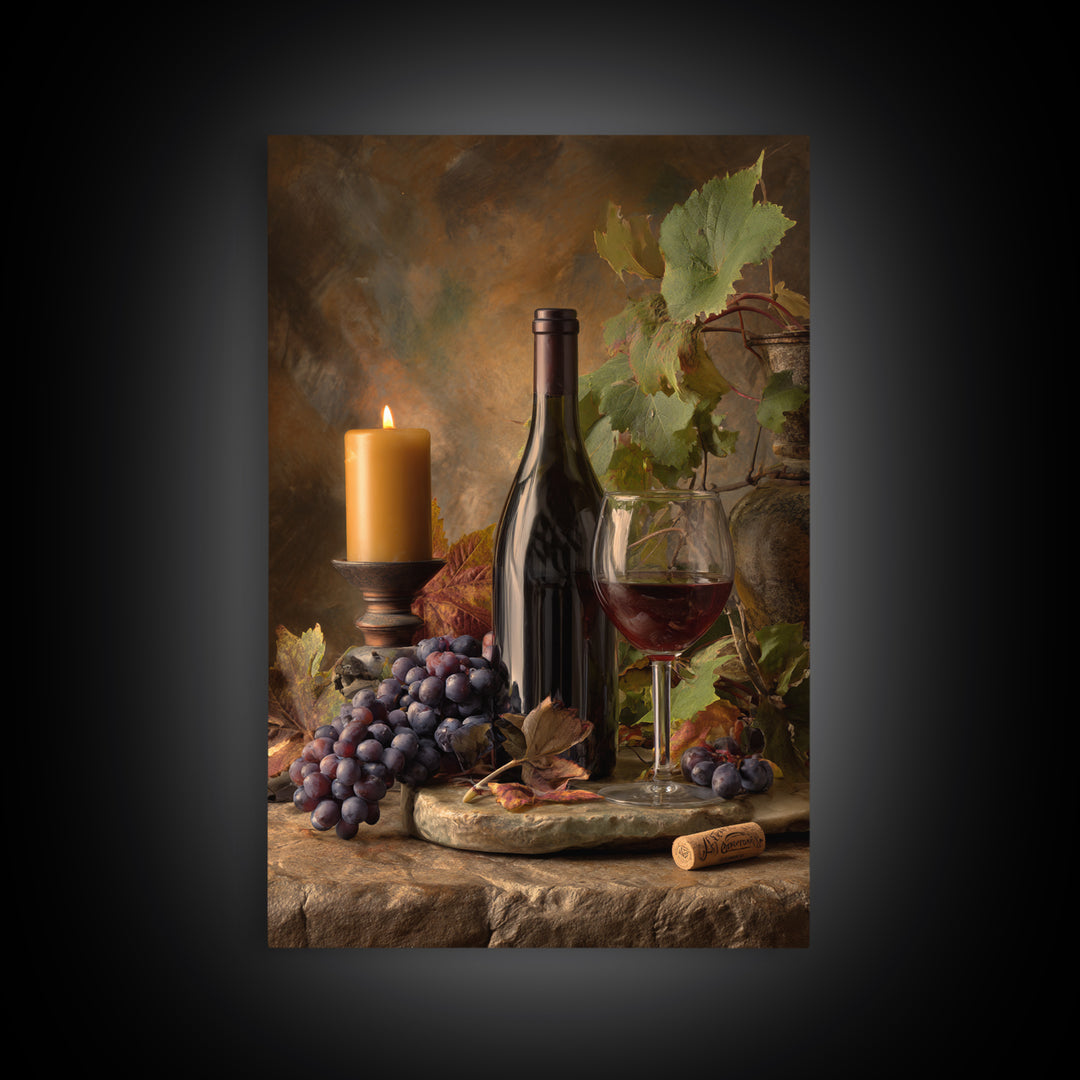 Wine Tasting Flight Rendered as Elegant Still Framed Canvas Print, Winery Art, Winery Decor, Watercolor Art, Vineyard, WIN-2x3-18