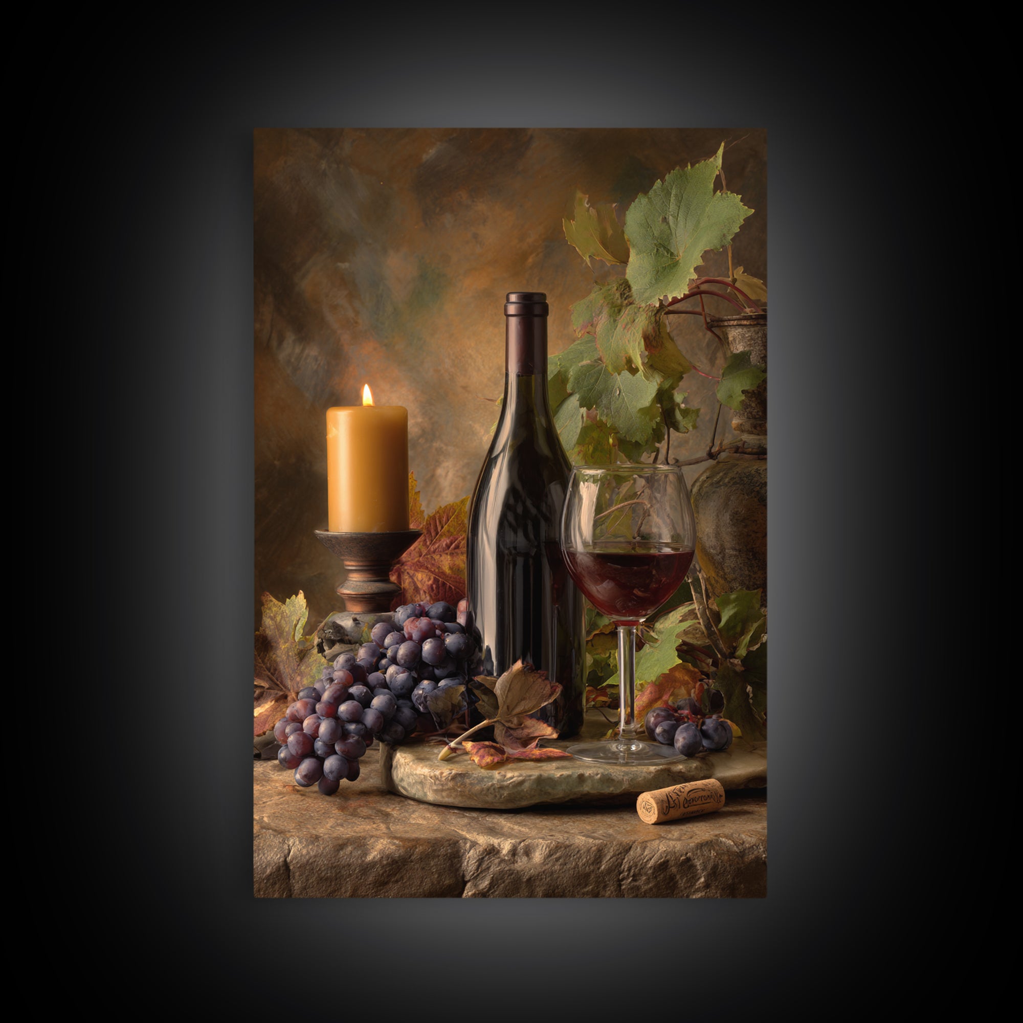 Wine Tasting Flight Rendered as Elegant Still Framed Canvas Print, Winery Art, Winery Decor, Watercolor Art, Vineyard, WIN-2x3-18