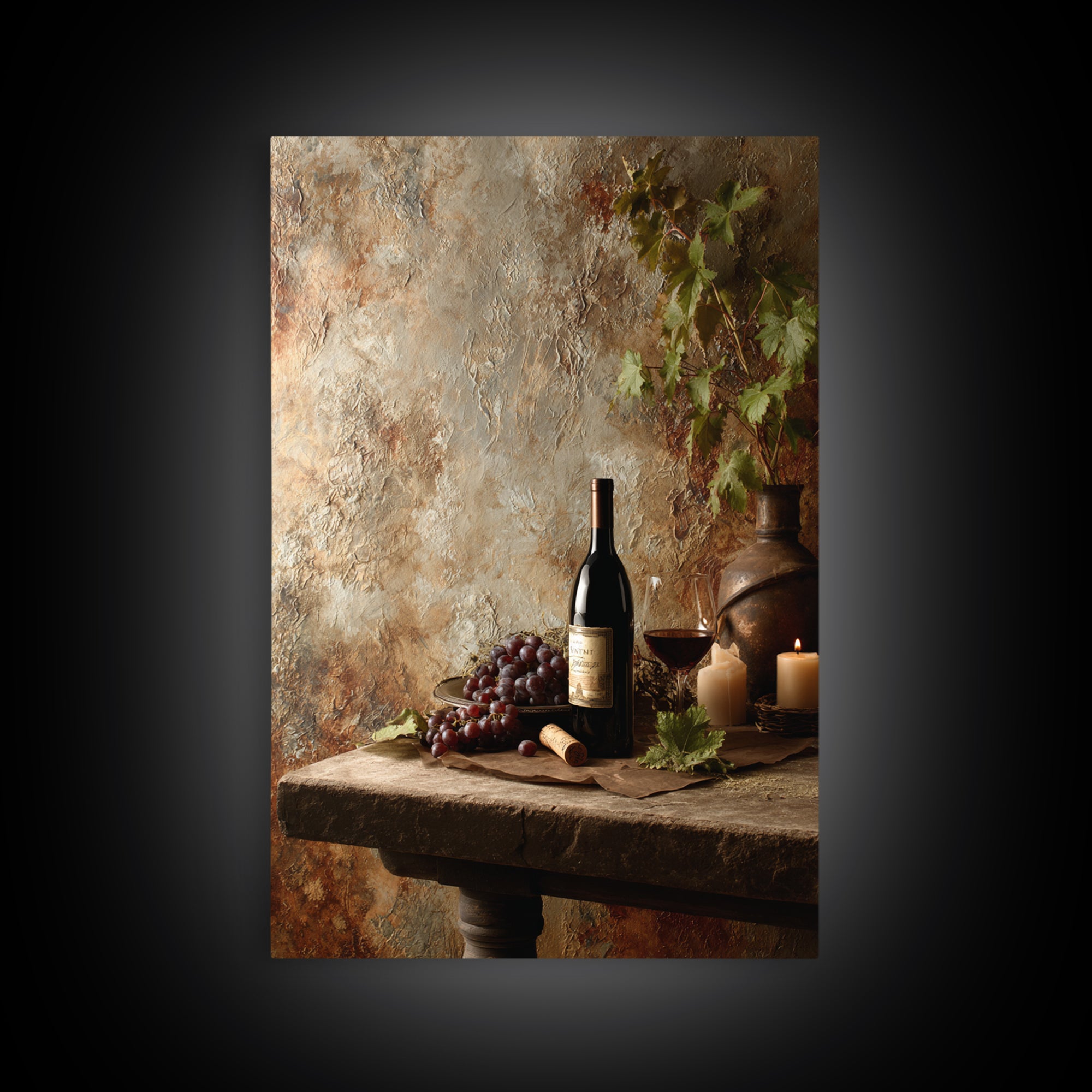 French Vineyard Hills Canvas Print, Winery Art, Contemporary Art, Winery Decor, Vineyard, Kitchen Decor, Kitchen Wall Art, WIN-2x3-40