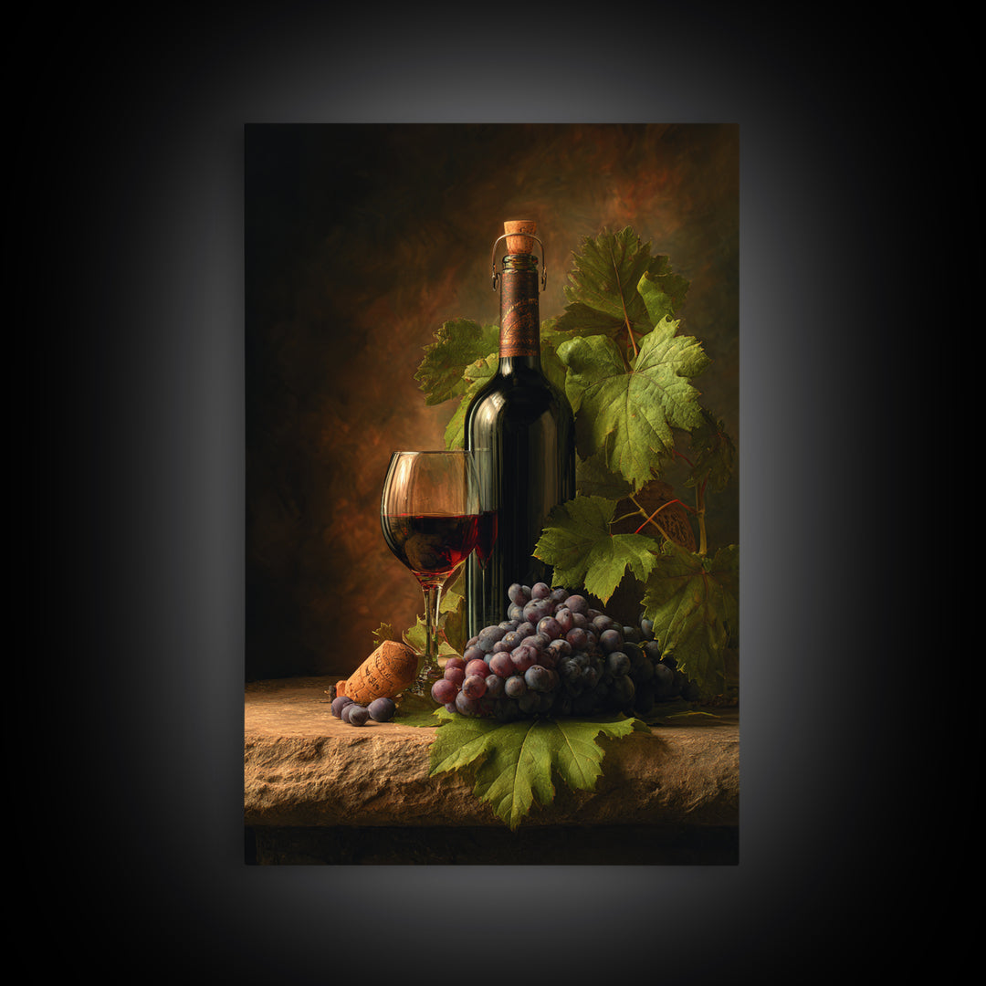 Wine Tasting Flight Rendered as Elegant Still Canvas Print, Winery Art, Art Print, Winery Decor, Oil Painting, Vineyard, WIN-2x3-66