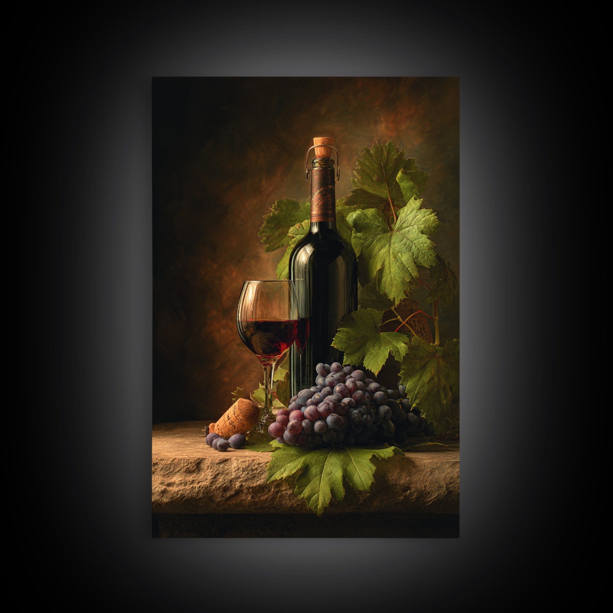 Wine Tasting Flight Rendered as Elegant Still Canvas Print, Winery Art, Art Print, Winery Decor, Oil Painting, Vineyard, WIN-2x3-66