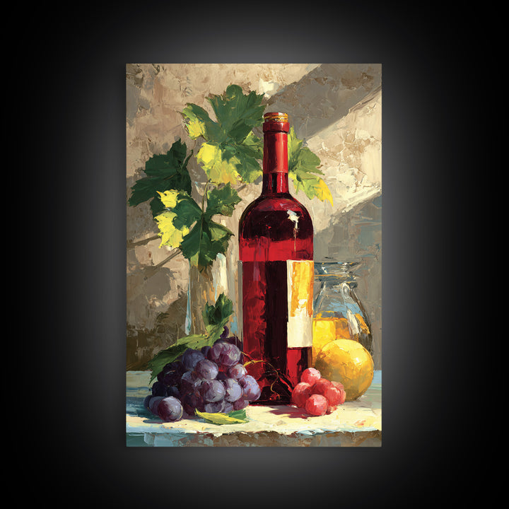 Burgundy Abstract with Gold Accents Canvas Print, Winery Art, Framed Art, Winery Decor, Abstract Art, Vineyard, Landscape Art, WIN-2x3-79