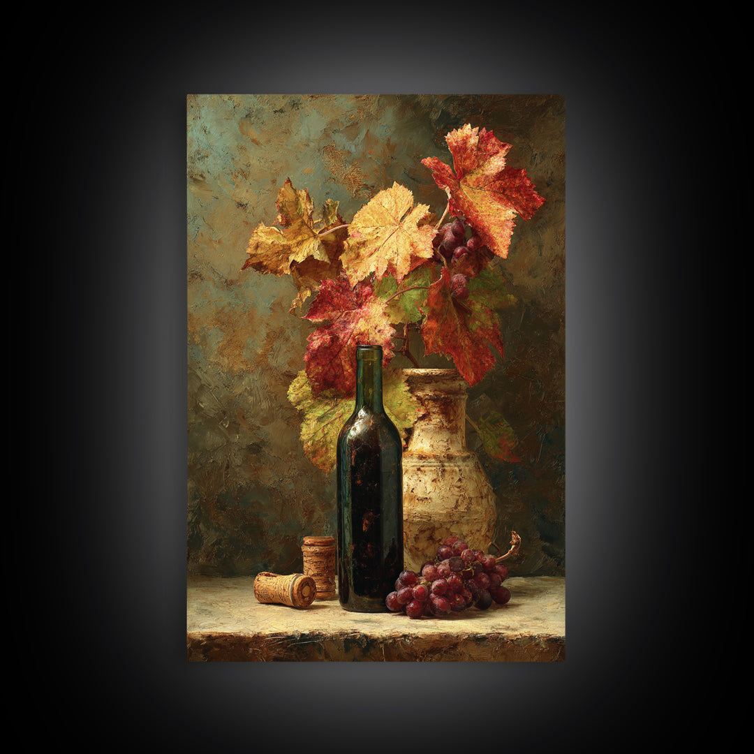 Vine Leaves Turning Autumn Red and Gold Canvas Print, Winery Art, Living Room Art, Winery Decor, Fine Art, Vineyard, WIN-2x3-91