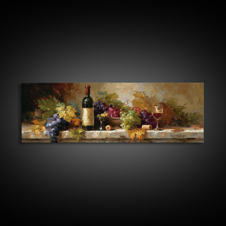 Wine Tasting Flight Rendered as Elegant Still Canvas Print, Winery Art, Kitchen Art, Winery Decor, Watercolor Art, Vineyard, WIN-3x1-26