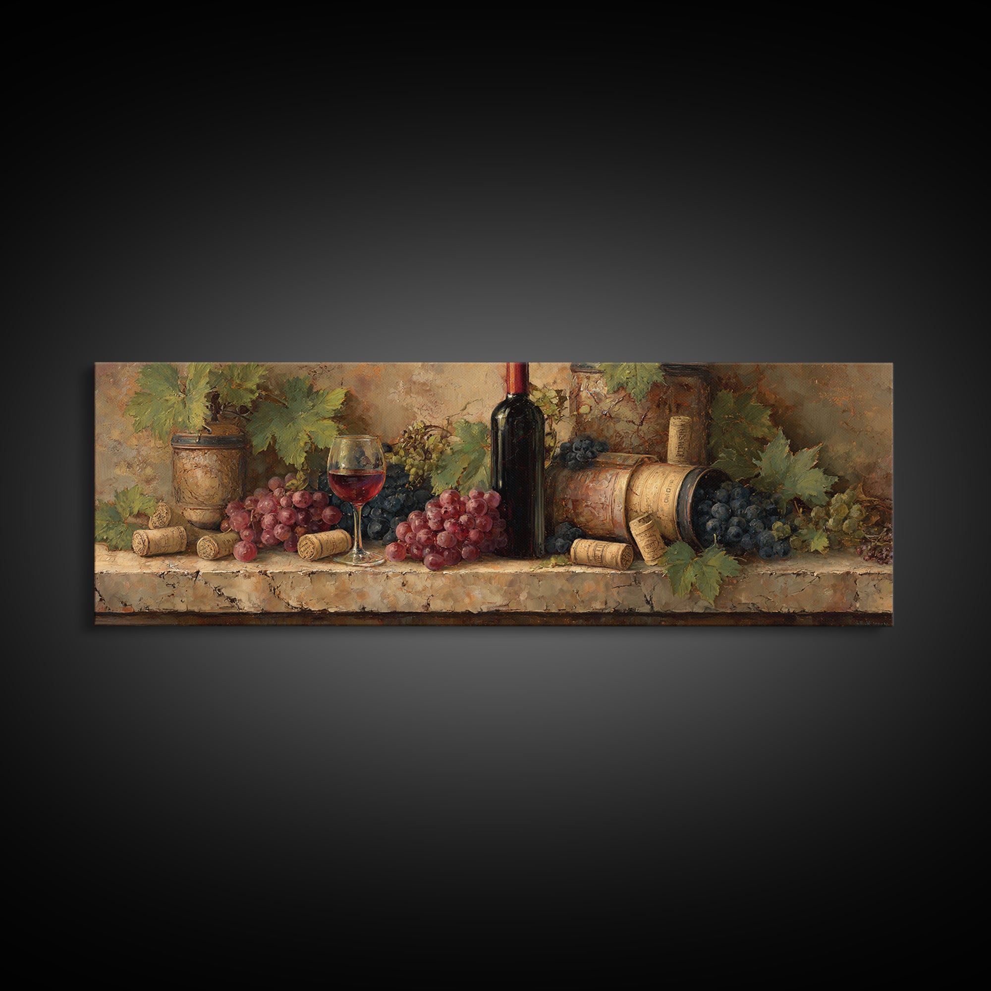 Corks Arranged as Geometric Pattern Canvas Print, Winery Art, Kitchen Decor, Winery Decor, Fine Art, Vineyard, Gallery Wall Art, WIN-3x1-34