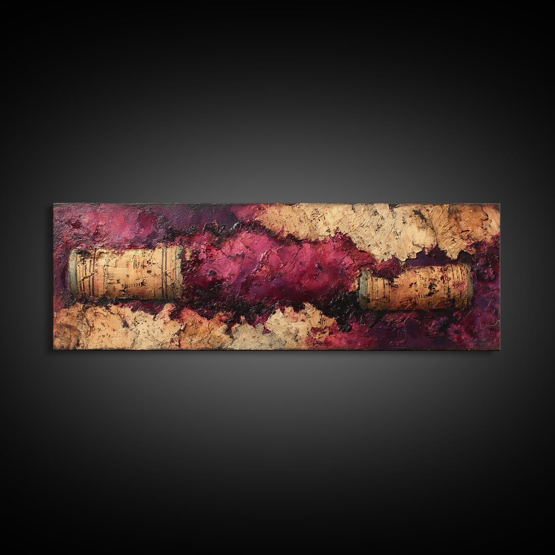 Red Wine Swirl Abstract Framed Canvas Print, Winery Art, Art Print, Winery Decor, Fine Art, Vineyard, Watercolor Painting, WIN-3x1-47