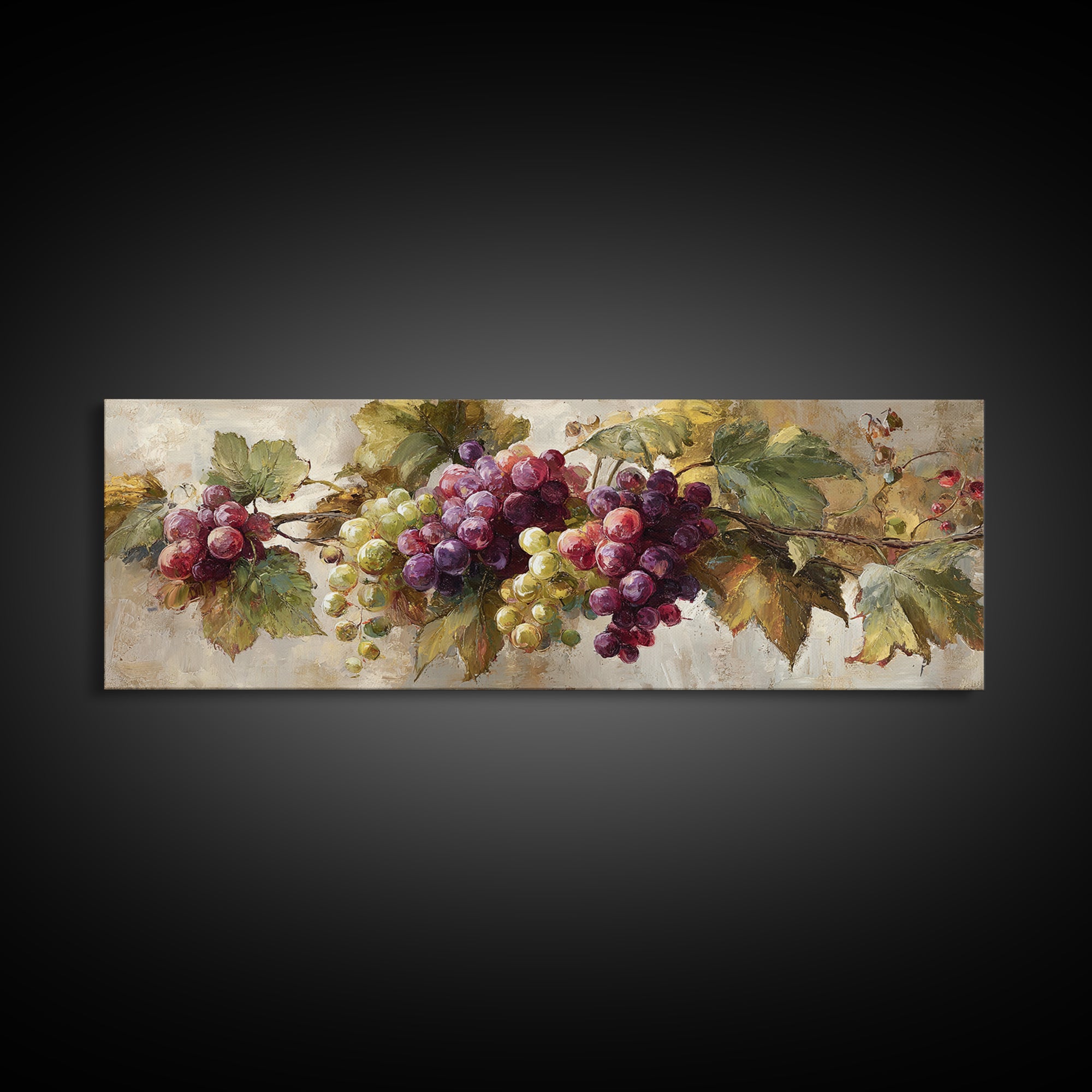 Single Grape Cluster Botanical Study Canvas Print, Winery Art, Travel Poster, Winery Decor, Watercolor Art, Vineyard, WIN-3x1-85