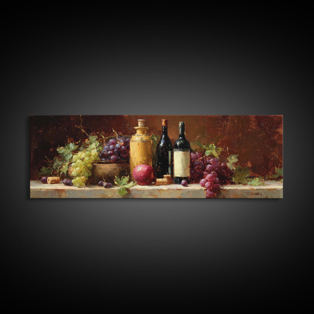 Burgundy Abstract with Gold Accents Framed Canvas Print, Winery Art, Artwork, Winery Decor, Abstract Art, Vineyard, Bar Decor, WIN-3x1-87