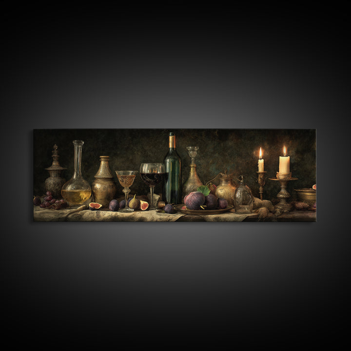 Wine Bottle and Glass Still Life Framed Canvas Print, Winery Art, Matisse Print, Winery Decor, Fine Art, Vineyard, Luxury Decor, WIN-3x1-90