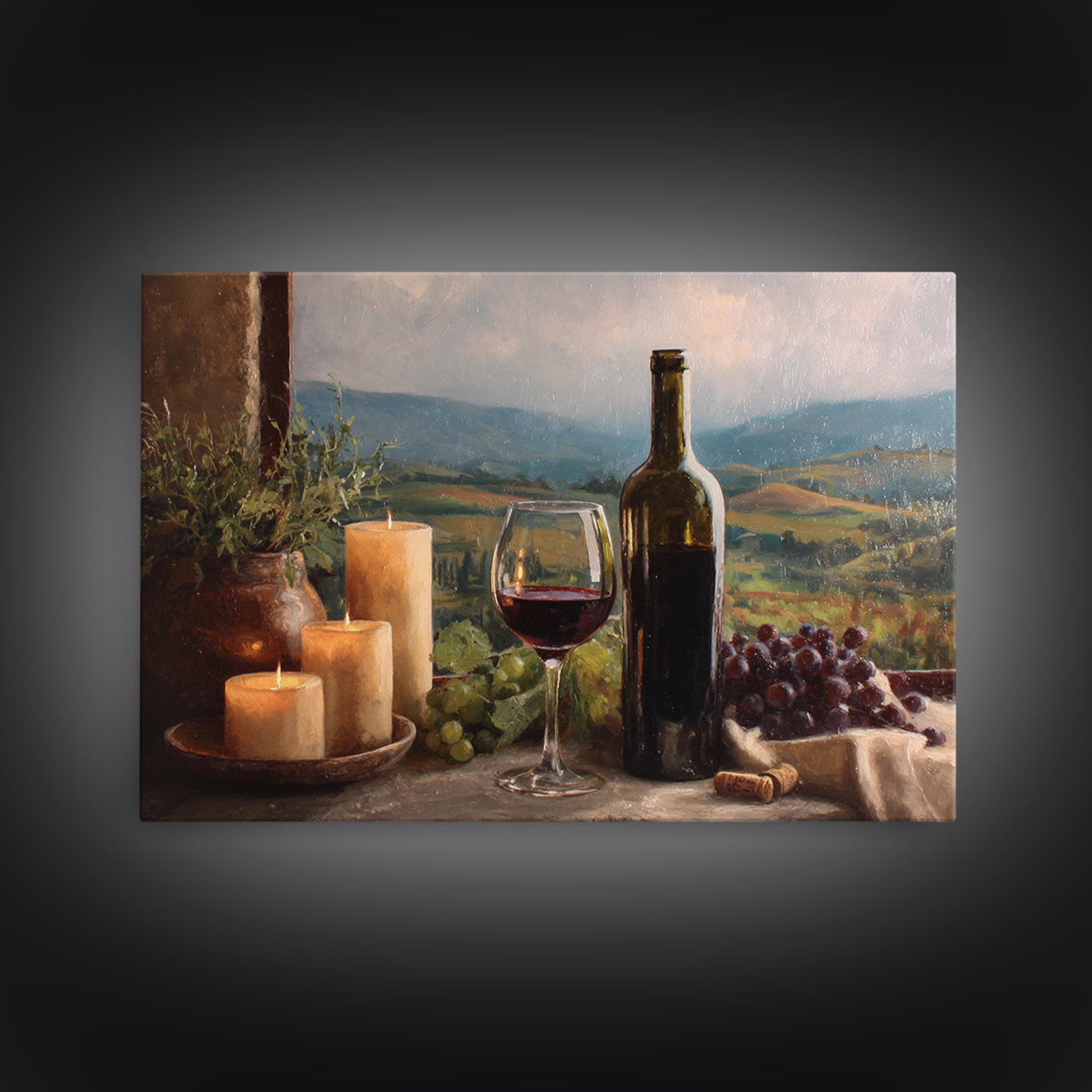 French Vineyard Hills Canvas Print, Winery Art, Preppy Wall Art, Winery Decor, Fine Art, Vineyard, Statement Artwork, WIN-3x2-12