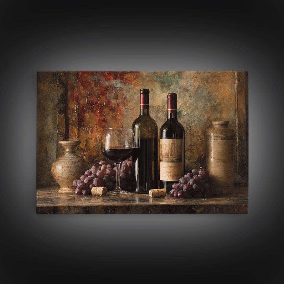 Burgundy Abstract with Gold Accents Canvas Print, Winery Art, Matisse Print, Winery Decor, Abstract Art, Vineyard, Luxury Decor, WIN-3x2-3