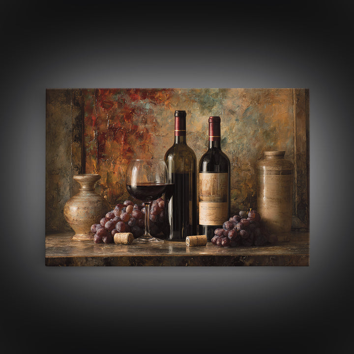Burgundy Abstract with Gold Accents Canvas Print, Winery Art, Matisse Print, Winery Decor, Abstract Art, Vineyard, Luxury Decor, WIN-3x2-3