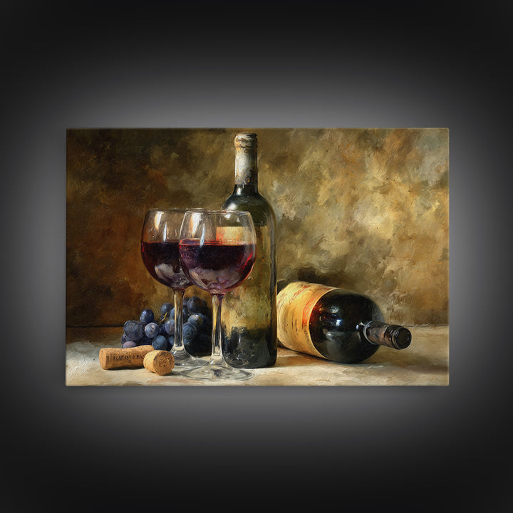 Wine Tasting Flight Rendered as Elegant Still Canvas Print, Winery Art, Wall Art Print, Winery Decor, Fine Art, Vineyard, WIN-3x2-38