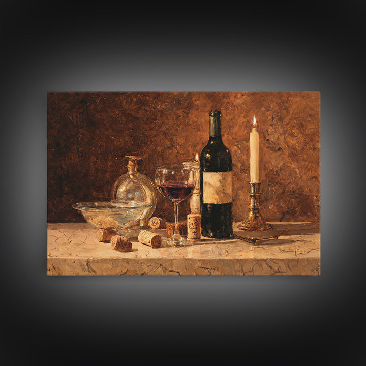 Corks Arranged as Geometric Pattern Framed Canvas Print, Winery Art, Retro Wall Art, Winery Decor, Abstract Art, Vineyard, WIN-3x2-46