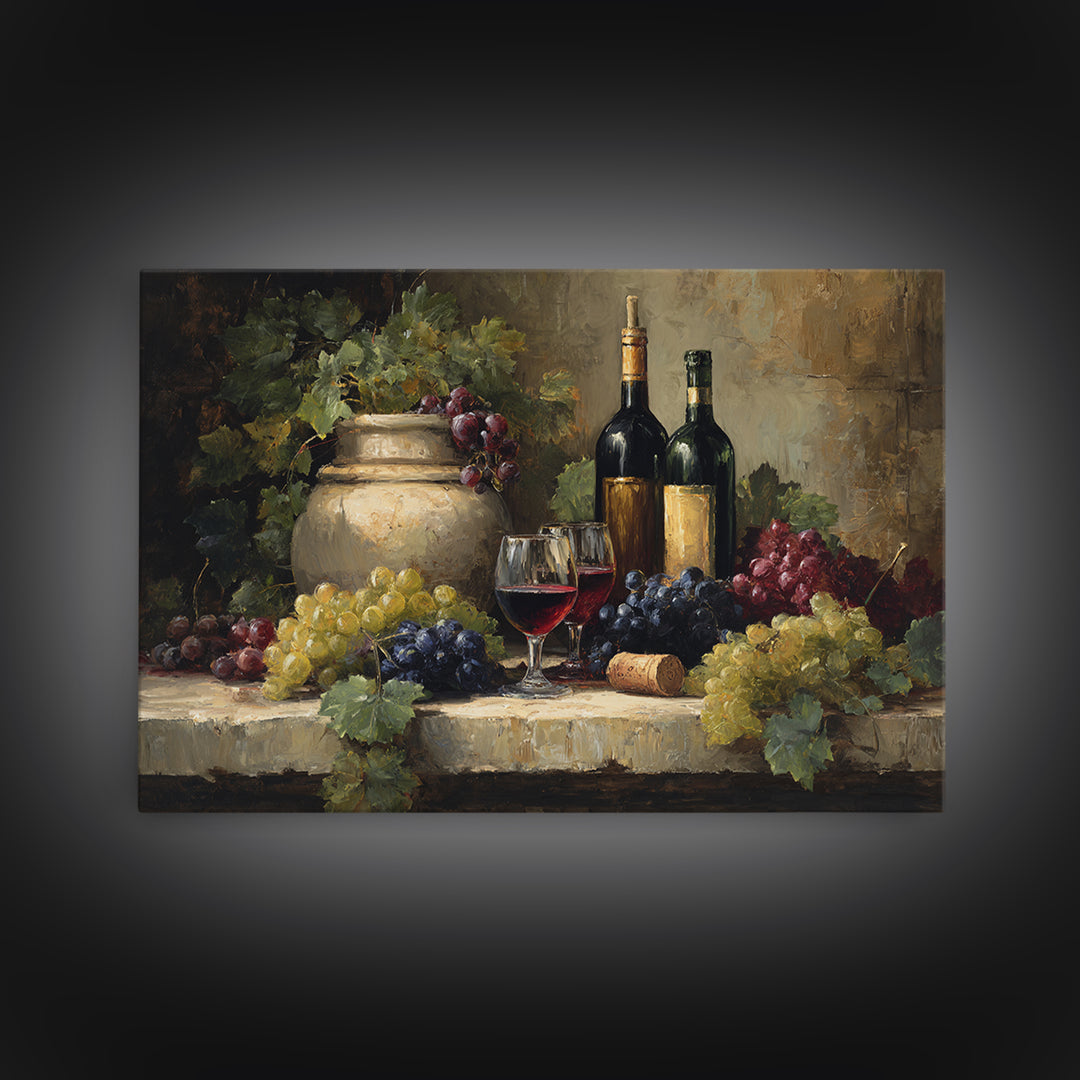 Italian Villa Vineyard Landscape Canvas Print, Winery Art, Gallery Decor, Winery Decor, Fine Art, Vineyard, Wall Art, WIN-3x2-48