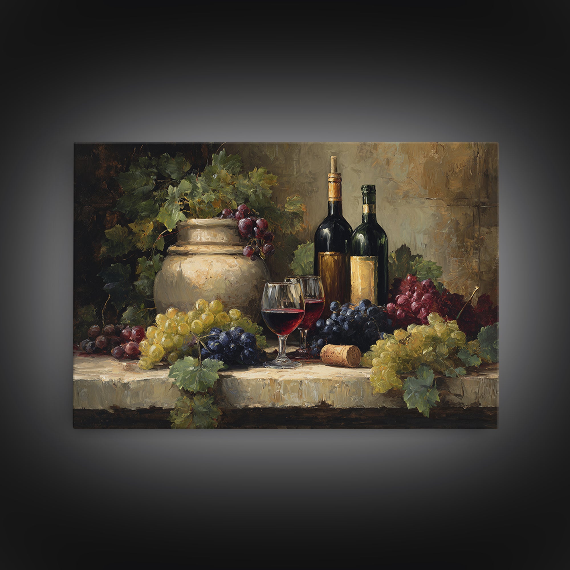 Italian Villa Vineyard Landscape Canvas Print, Winery Art, Gallery Decor, Winery Decor, Fine Art, Vineyard, Wall Art, WIN-3x2-48