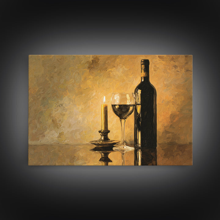 Black and Gold Wine Bottle Silhouette Canvas Print, Winery Art, Minimalist Decor, Winery Decor, Fine Art, Vineyard, Artwork, WIN-3x2-68