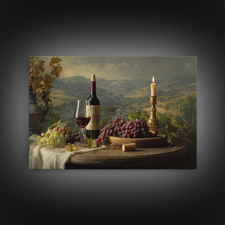 French Vineyard Hills Canvas Print, Winery Art, Art, Winery Decor, Vineyard, Farmhouse Decor, Kitchen Art, Living Room Decor, WIN-3x2-84