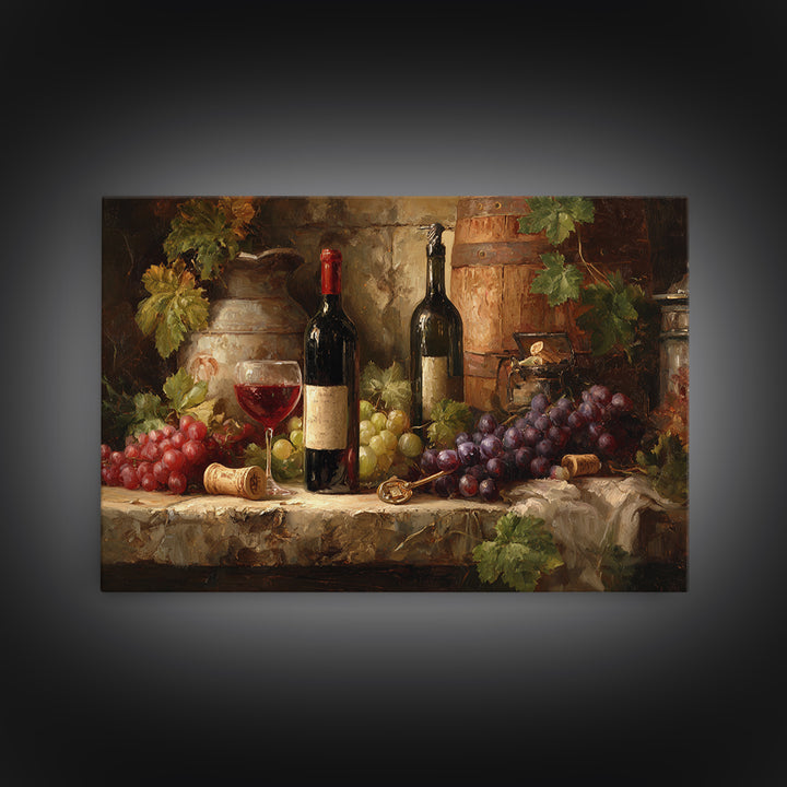 Old Cellar Key and Wine Label Shapes Canvas Print, Winery Art, Wall Decor, Winery Decor, Fine Art, Vineyard, Kitchen Art, WIN-3x2-88