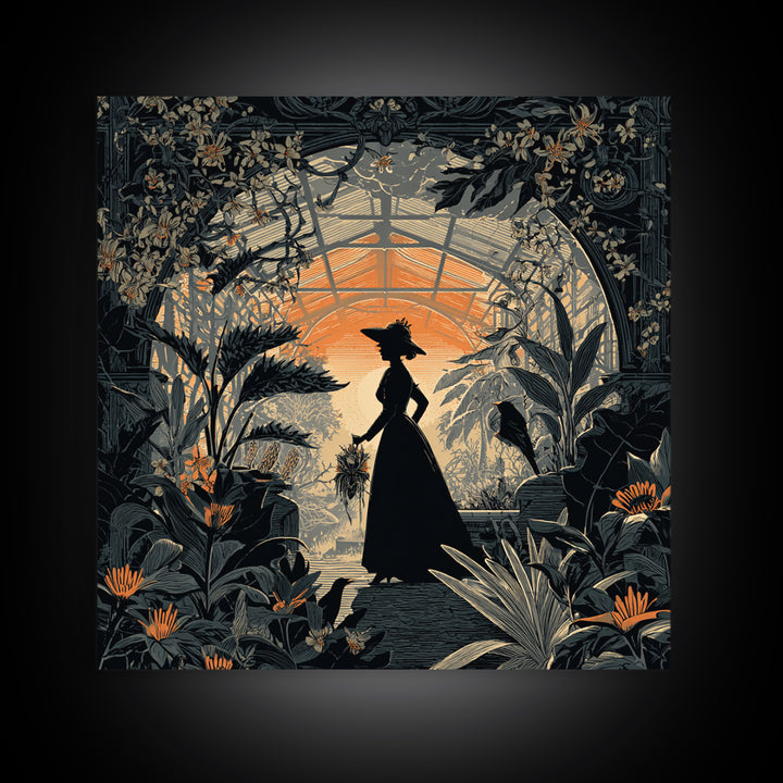 The Witch Queen Greenhouse - Icon Portrait, Halloween Wall Art, Square Wall Art, Framed Canvas Print, Halloween Home Decor, Gothic Wall Art