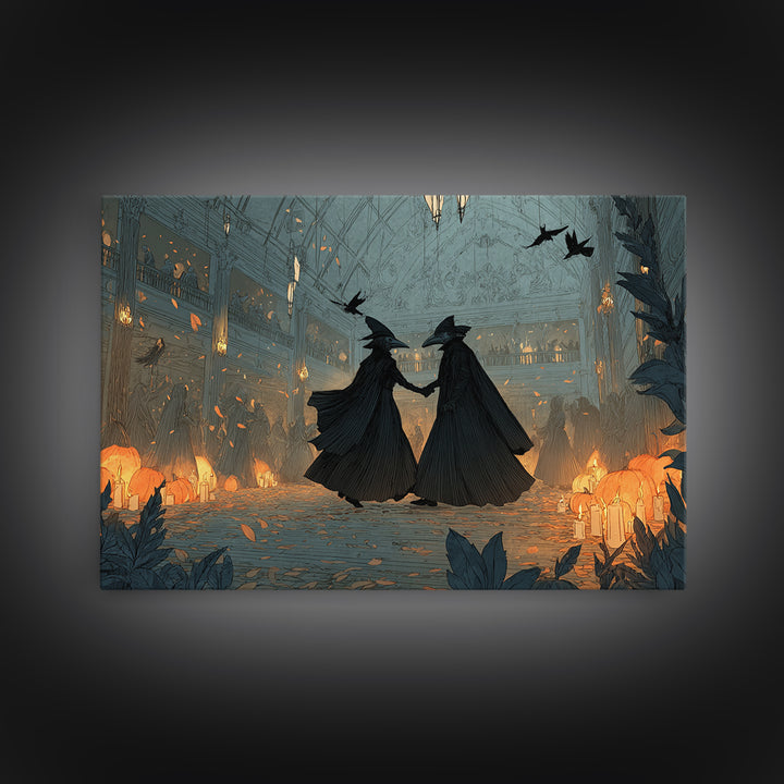 The Raven-Masked Ballroom - Procession Scene, Dark Fantasy Wall Art, Landscape Wall Art, Canvas Print, Halloween Home Decor, Gothic Wall Art
