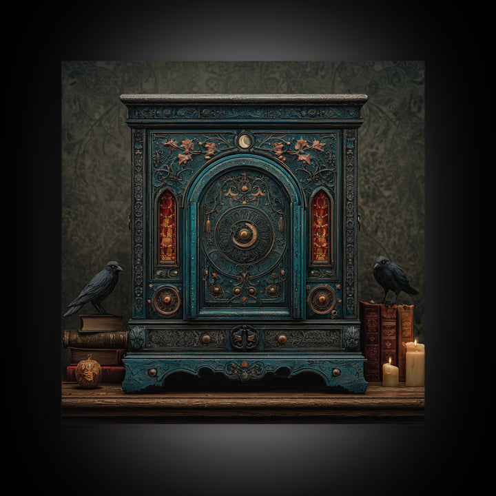 The Witch Astronomical Cabinet - Icon Portrait, Gothic Home Decor, Square Wall Art, Canvas Print, Halloween Home Decor, Gothic Wall Art