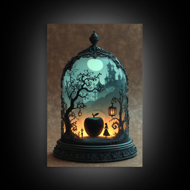 The Poison Apple Reliquary - Icon Portrait, Dark Fantasy Wall Art, Vertical Wall Art, Canvas Print, Halloween Home Decor, Gothic Wall Art
